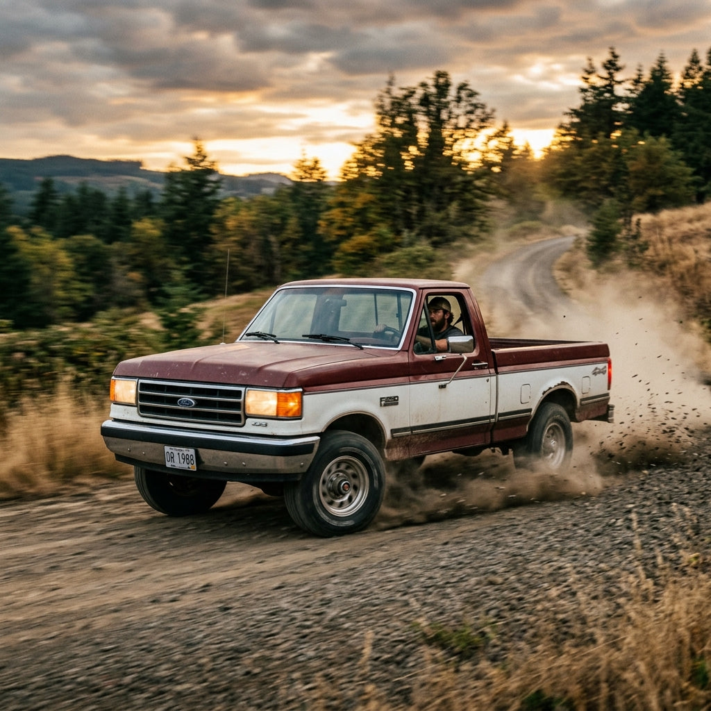 Action Shot: Ford F-250 Driving Fast