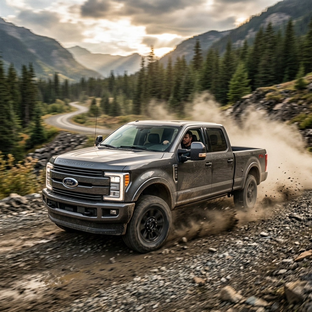 Action Shot: Ford F-250,F-350 Driving Fast