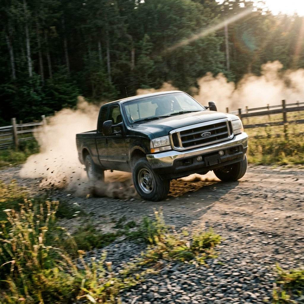 Action Shot: Ford F-250,F-350 Driving Fast