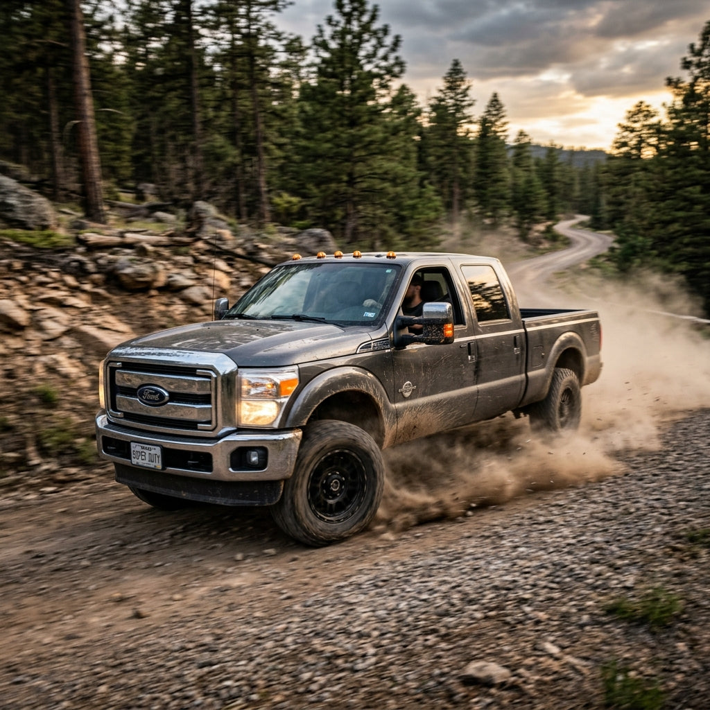 Action Shot: Ford F-250,F-350 Driving Fast