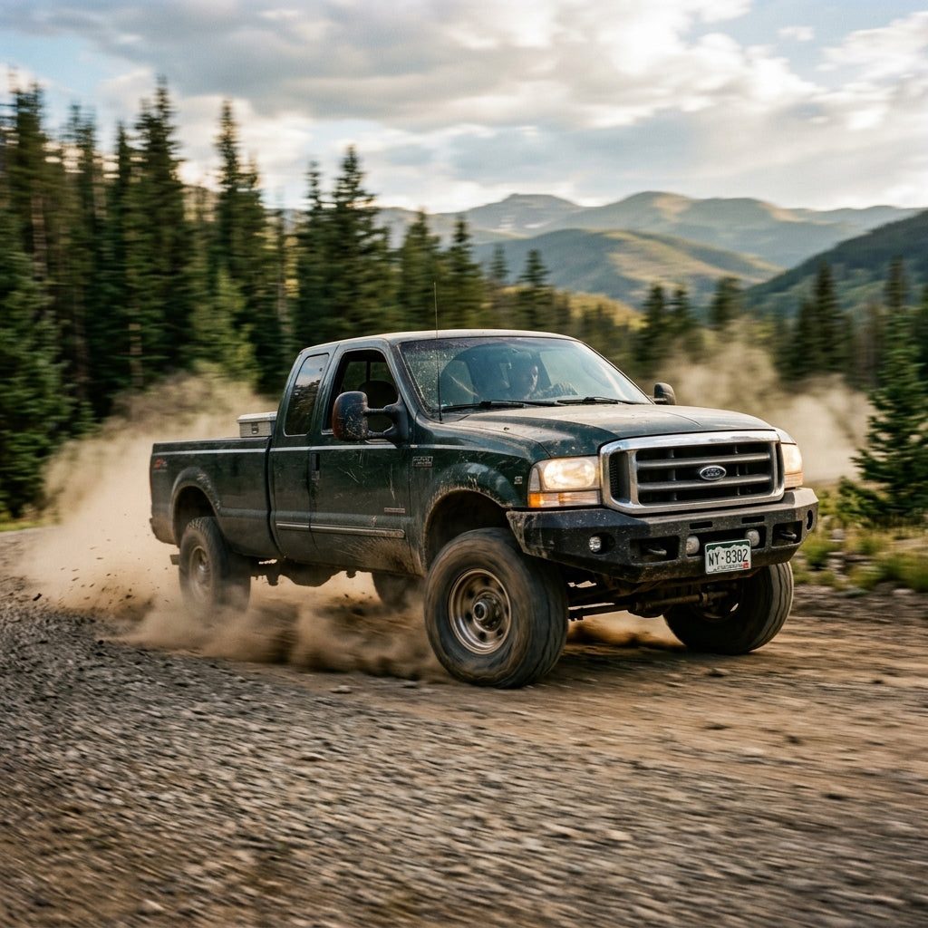 Action Shot: Ford F-250,F-350 Driving Fast
