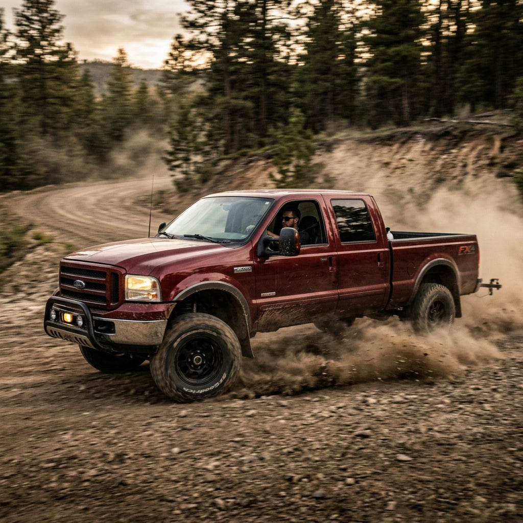 Action Shot: Ford F-250,F-350,F-450,F-550 Driving Fast