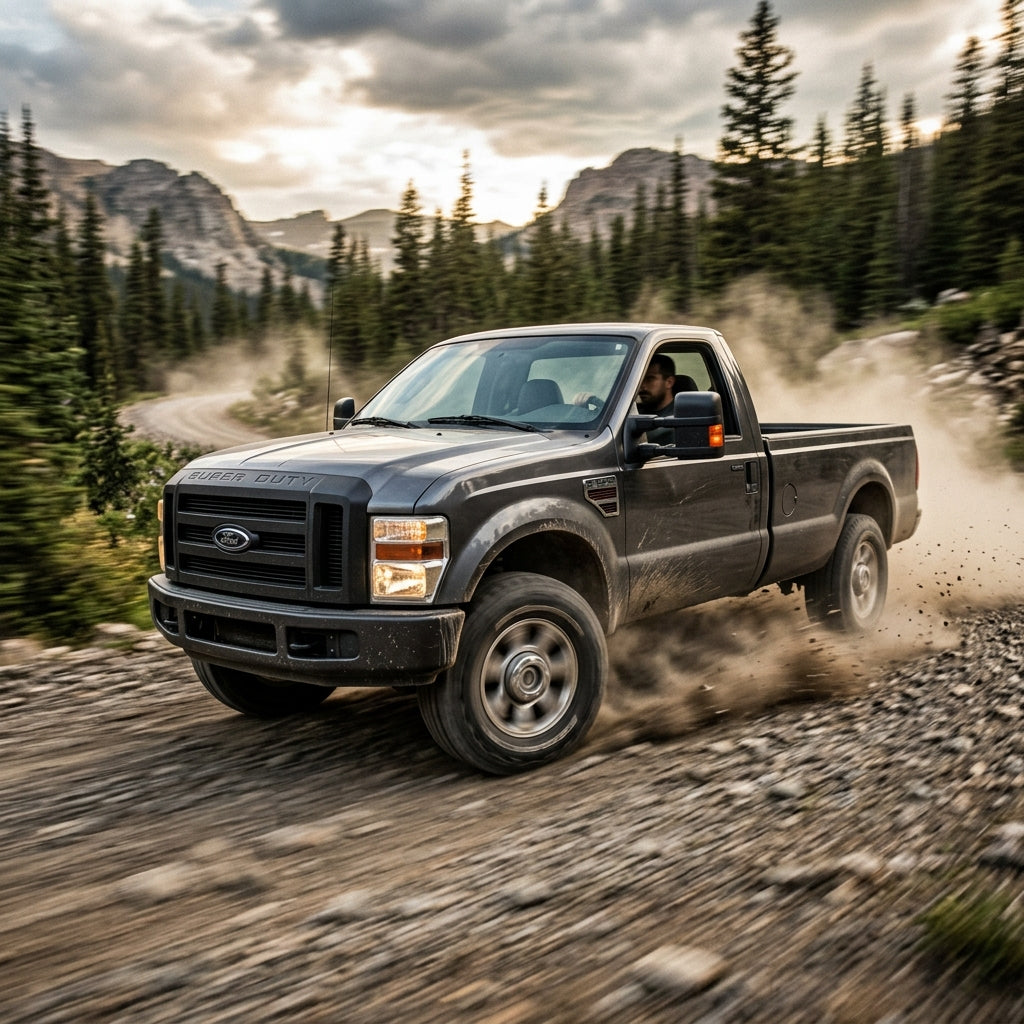Action Shot: Ford F-250,F-350,F-450,F-550 Driving Fast