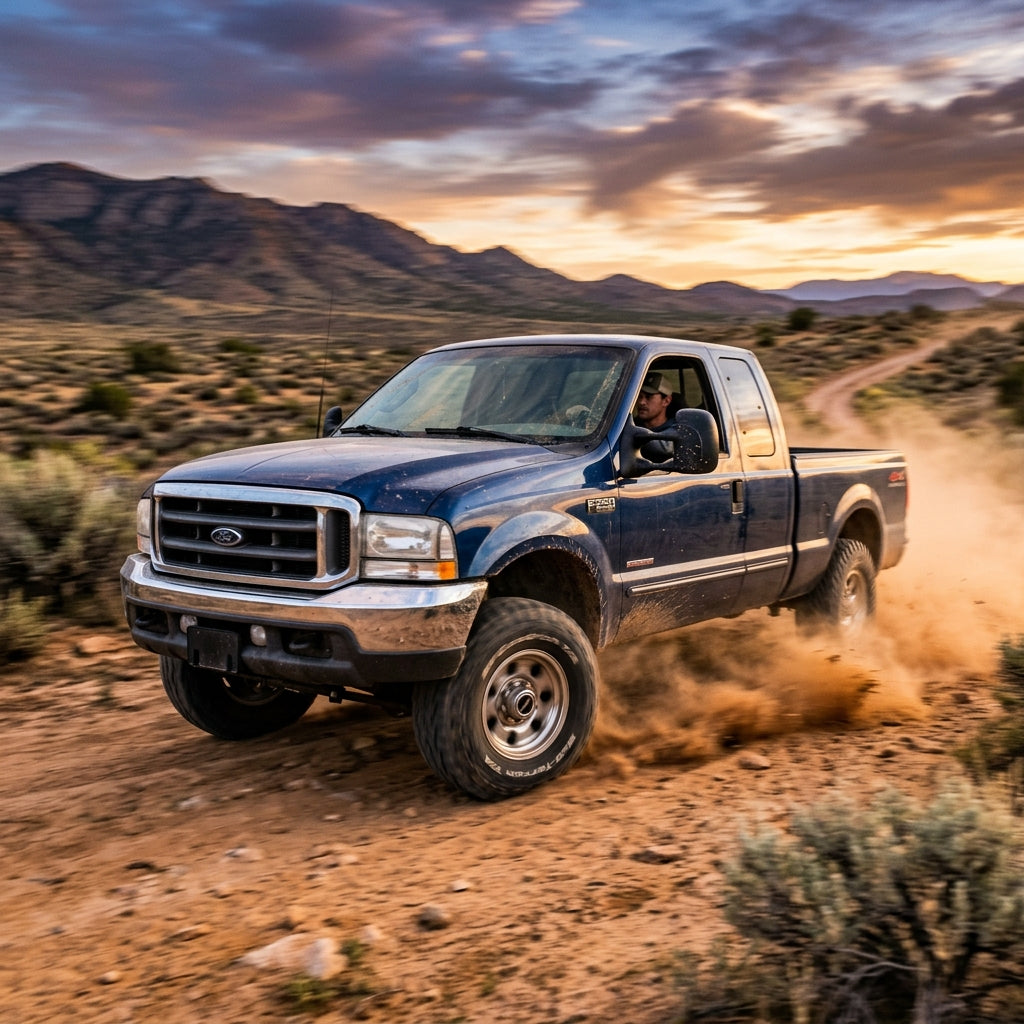 Action Shot: Ford F-250,F-350,F-450,F-550 Driving Fast