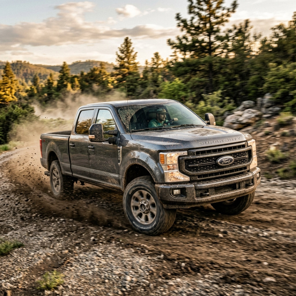 Action Shot: Ford F-250,F-450,F-550 Driving Fast
