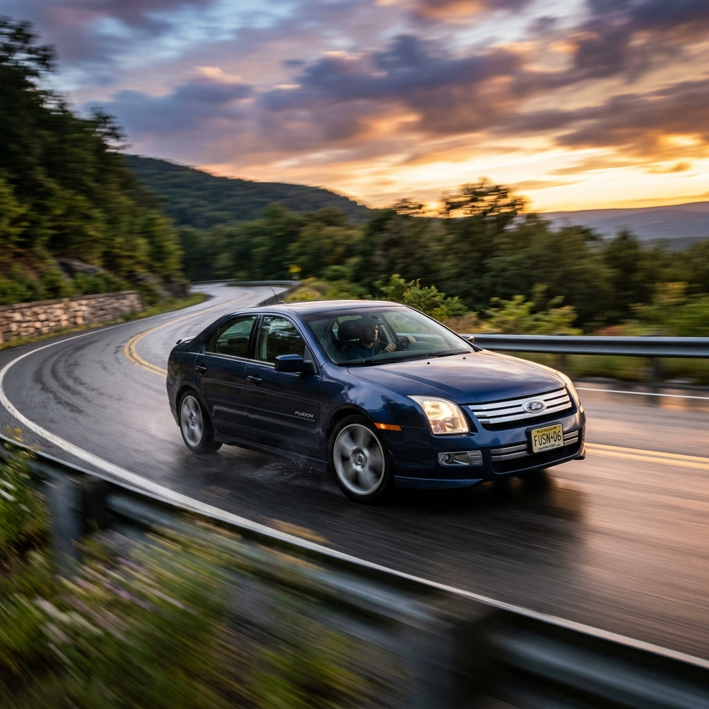 Action Shot: Ford Fusion Driving Fast