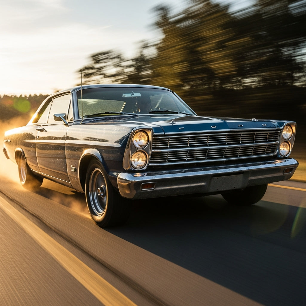 Action Shot: Ford Galaxie Driving Fast