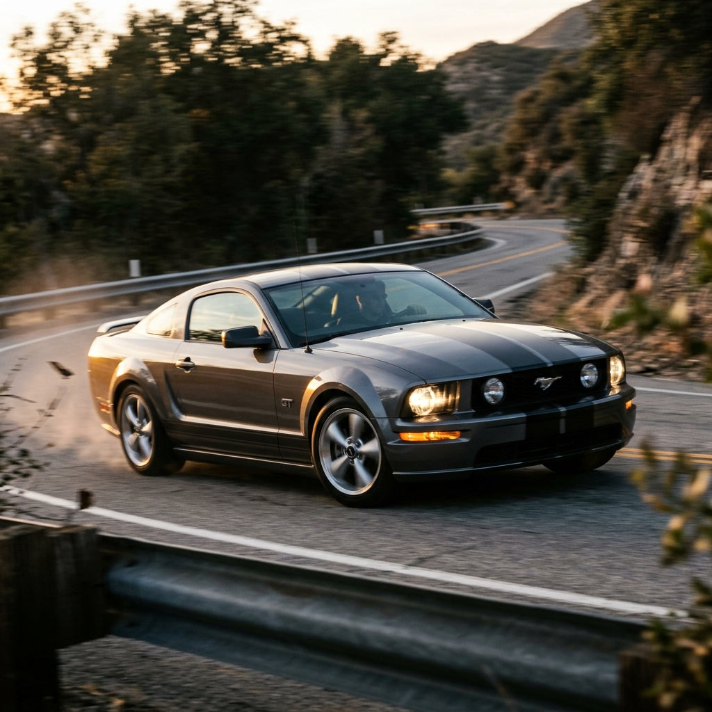 Action Shot: Ford Mustang Driving Fast