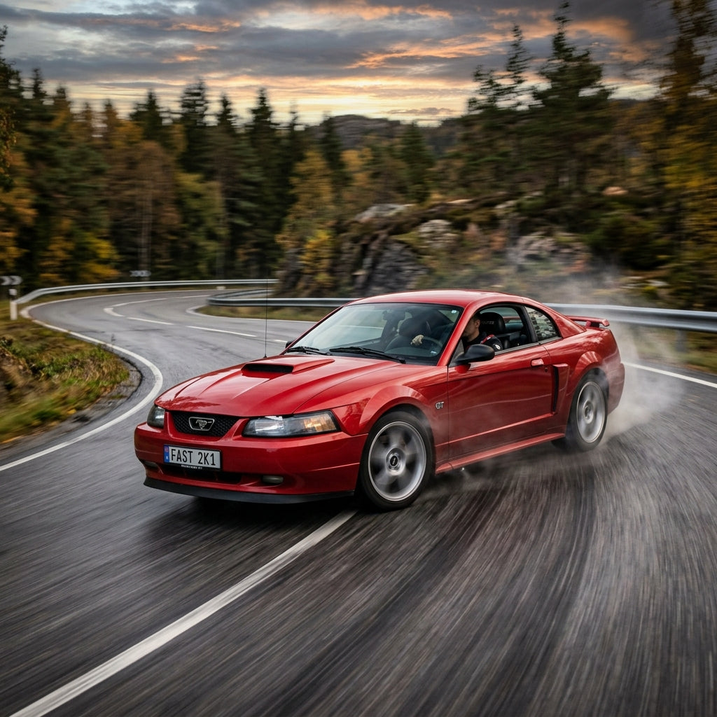 Action Shot: Ford Mustang Driving Fast