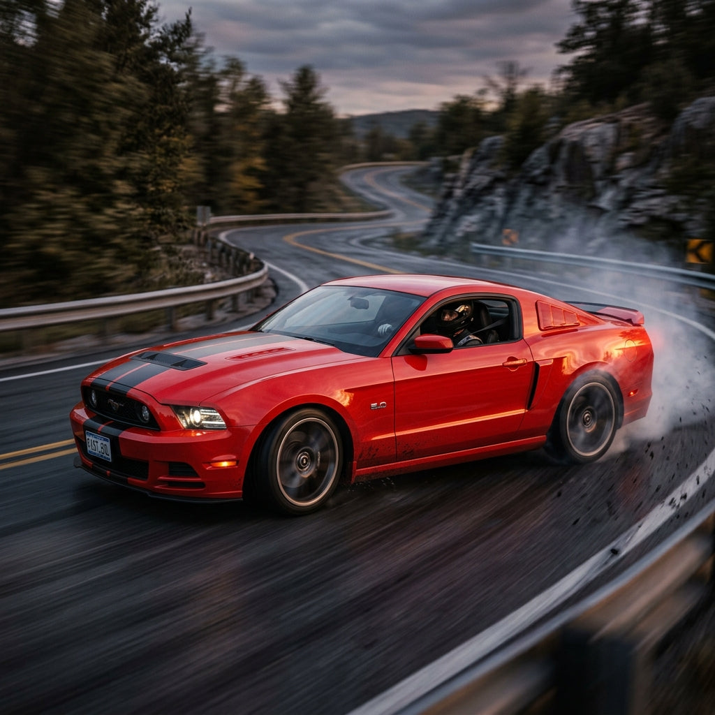 Action Shot: Ford Mustang Driving Fast