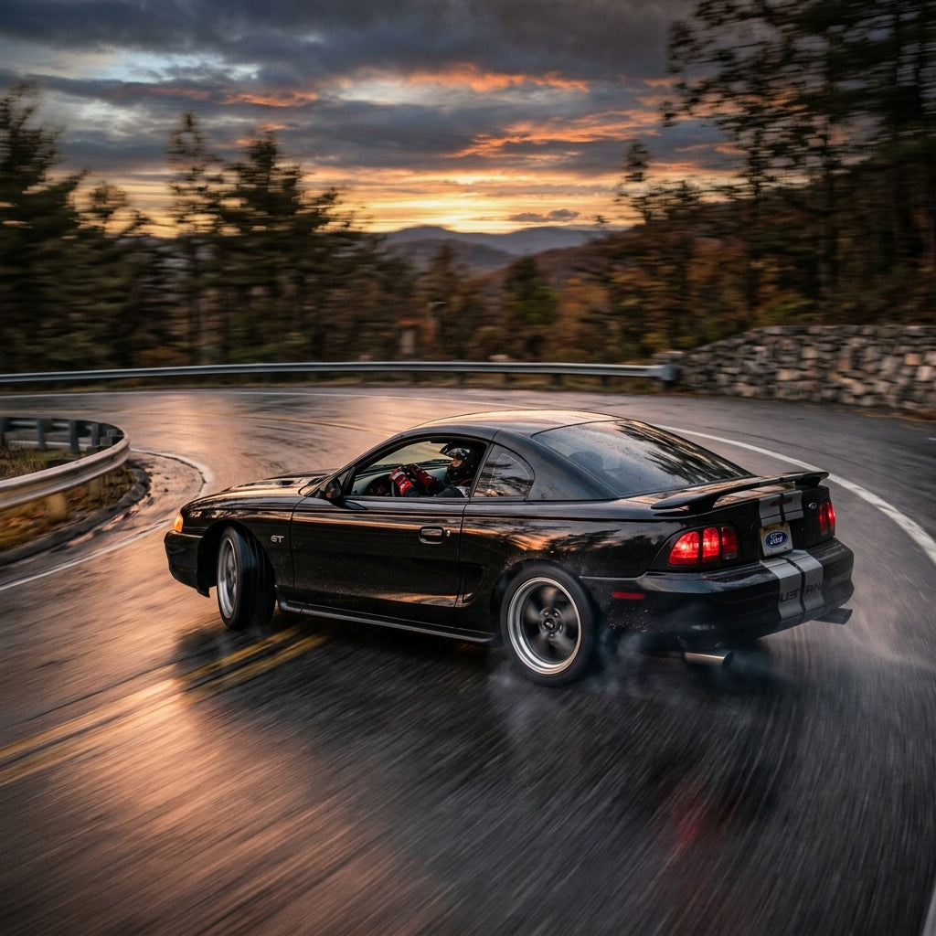 Action Shot: Ford Mustang Driving Fast
