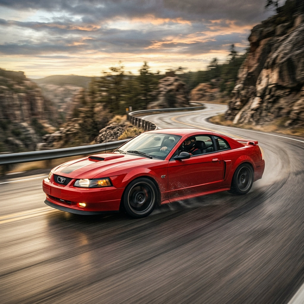 Action Shot: Ford Mustang Driving Fast