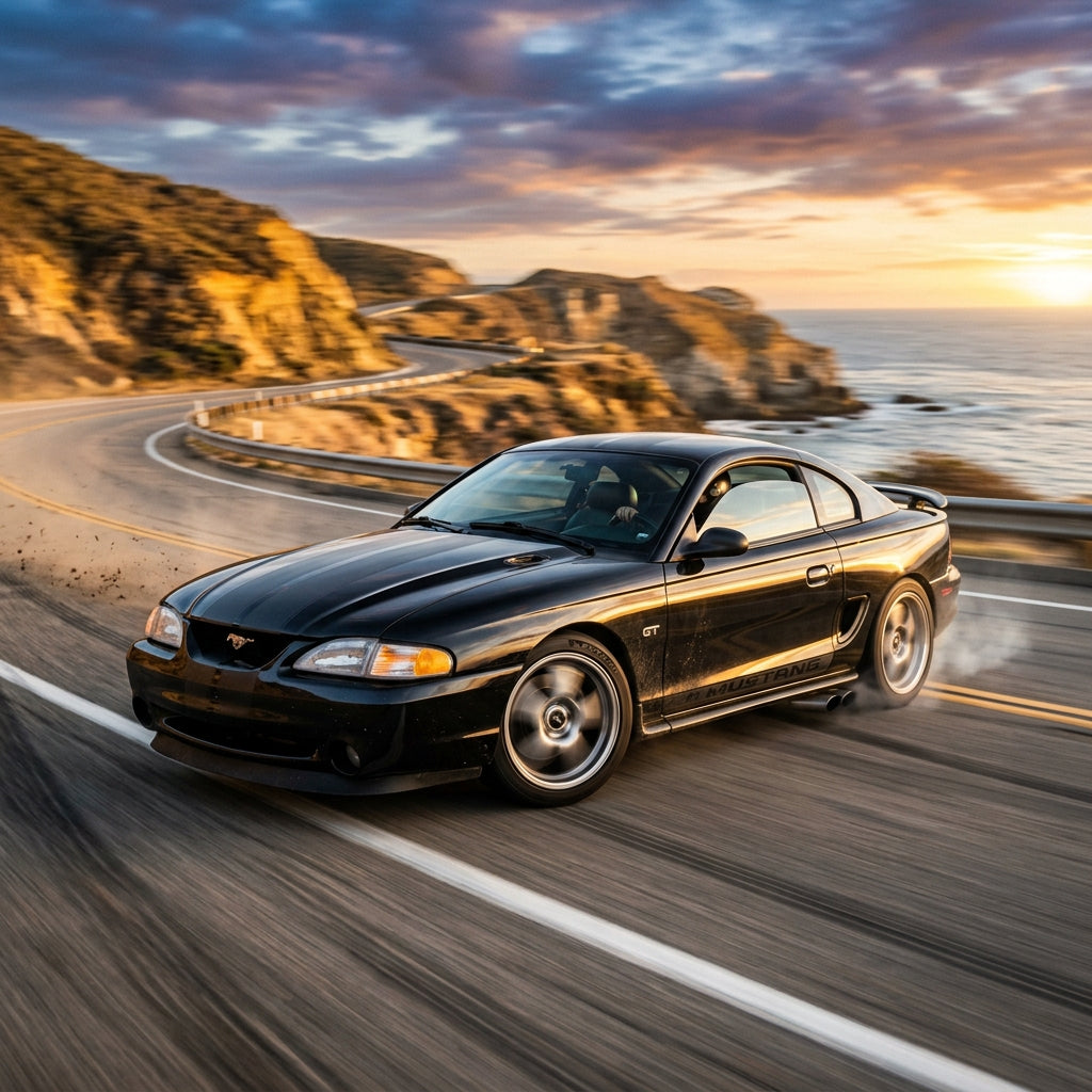 Action Shot: Ford Mustang Driving Fast