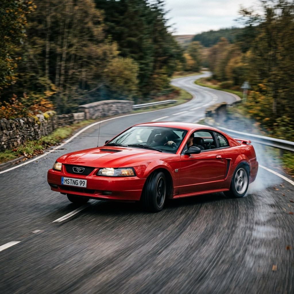 Action Shot: Ford Mustang Driving Fast