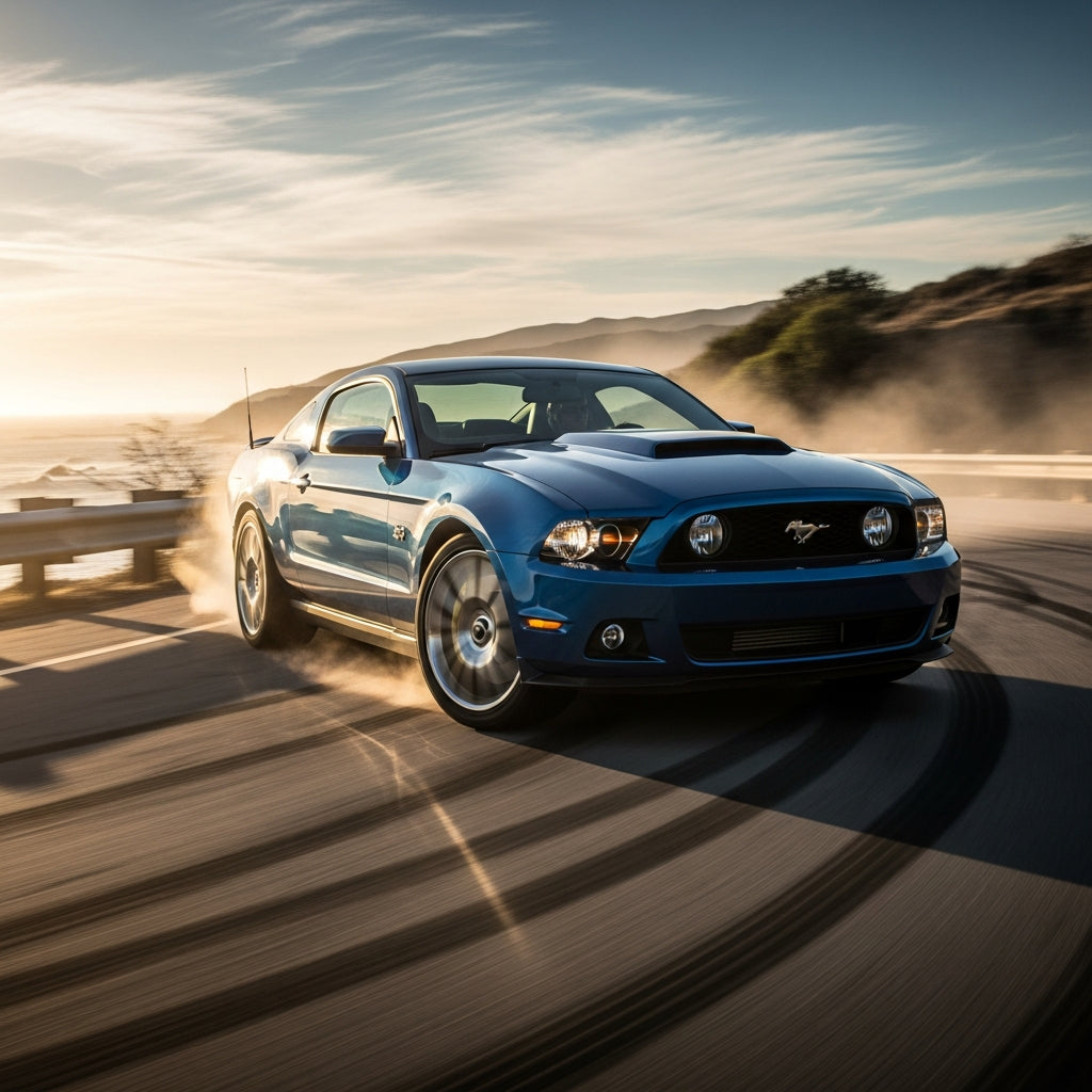 Action Shot: Ford Mustang Driving Fast