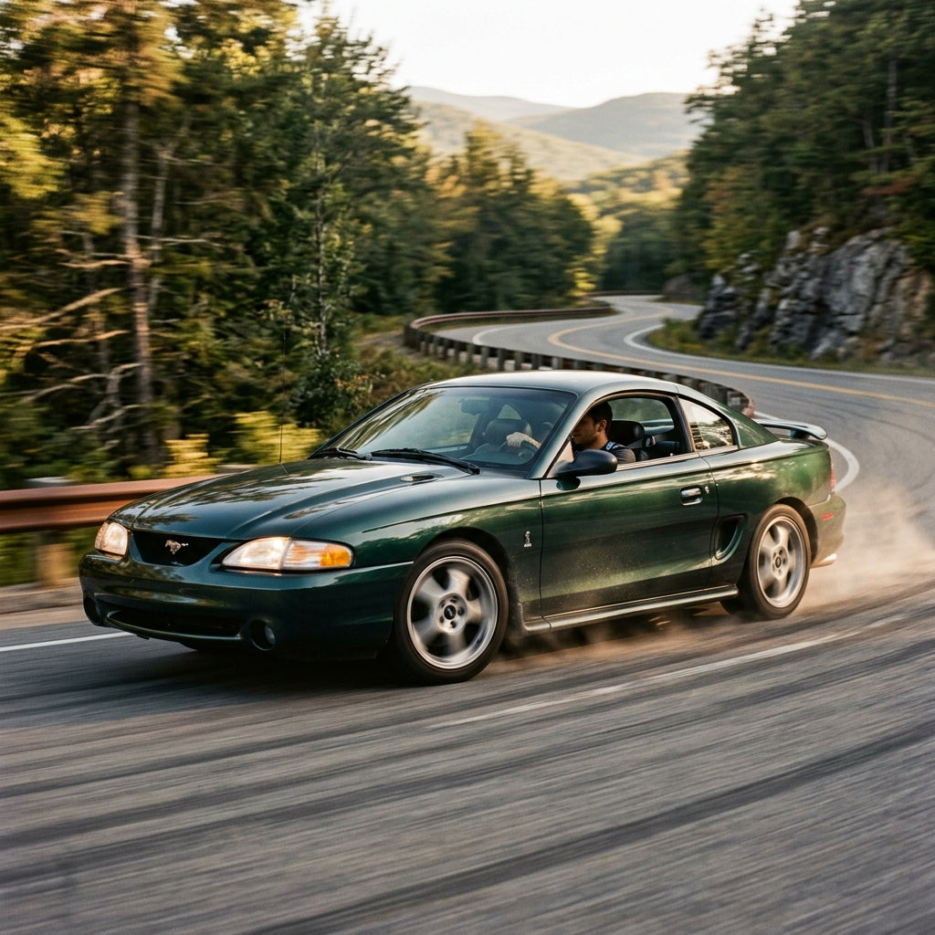 Action Shot: Ford Mustang Driving Fast