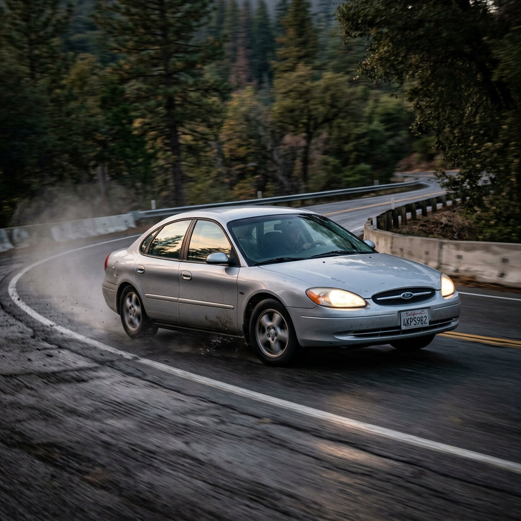 Action Shot: Ford Taurus Driving Fast