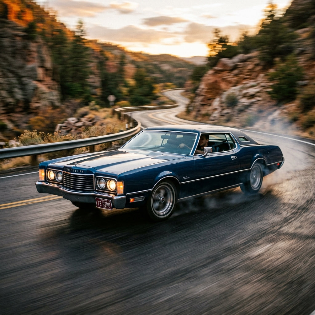 Action Shot: Ford Thunderbird Driving Fast