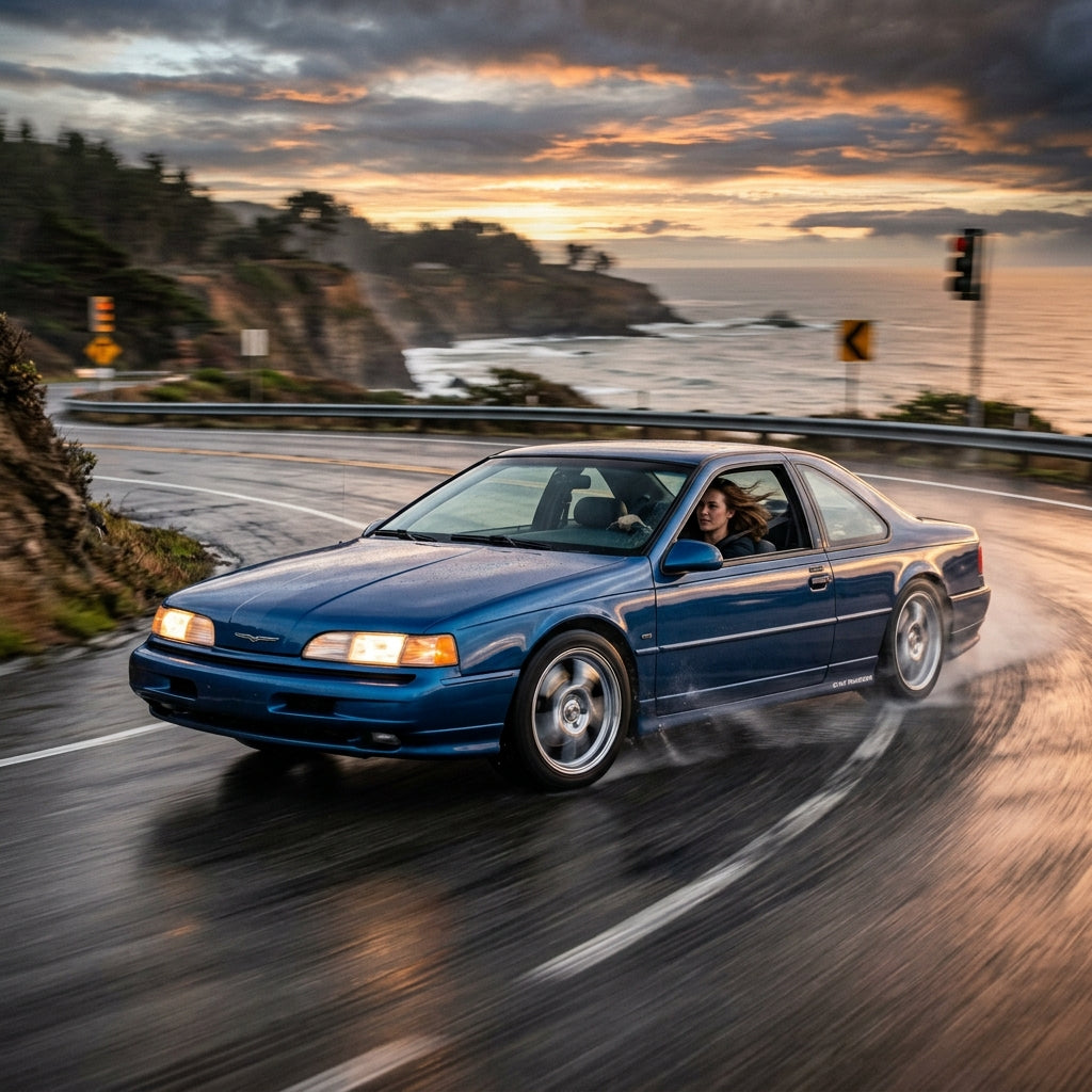 Action Shot: Ford Thunderbird Driving Fast