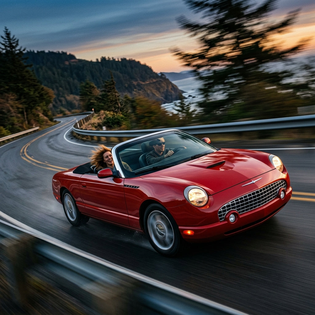 Action Shot: Ford Thunderbird Driving Fast