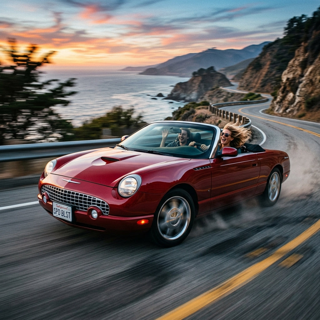 Action Shot: Ford Thunderbird Driving Fast