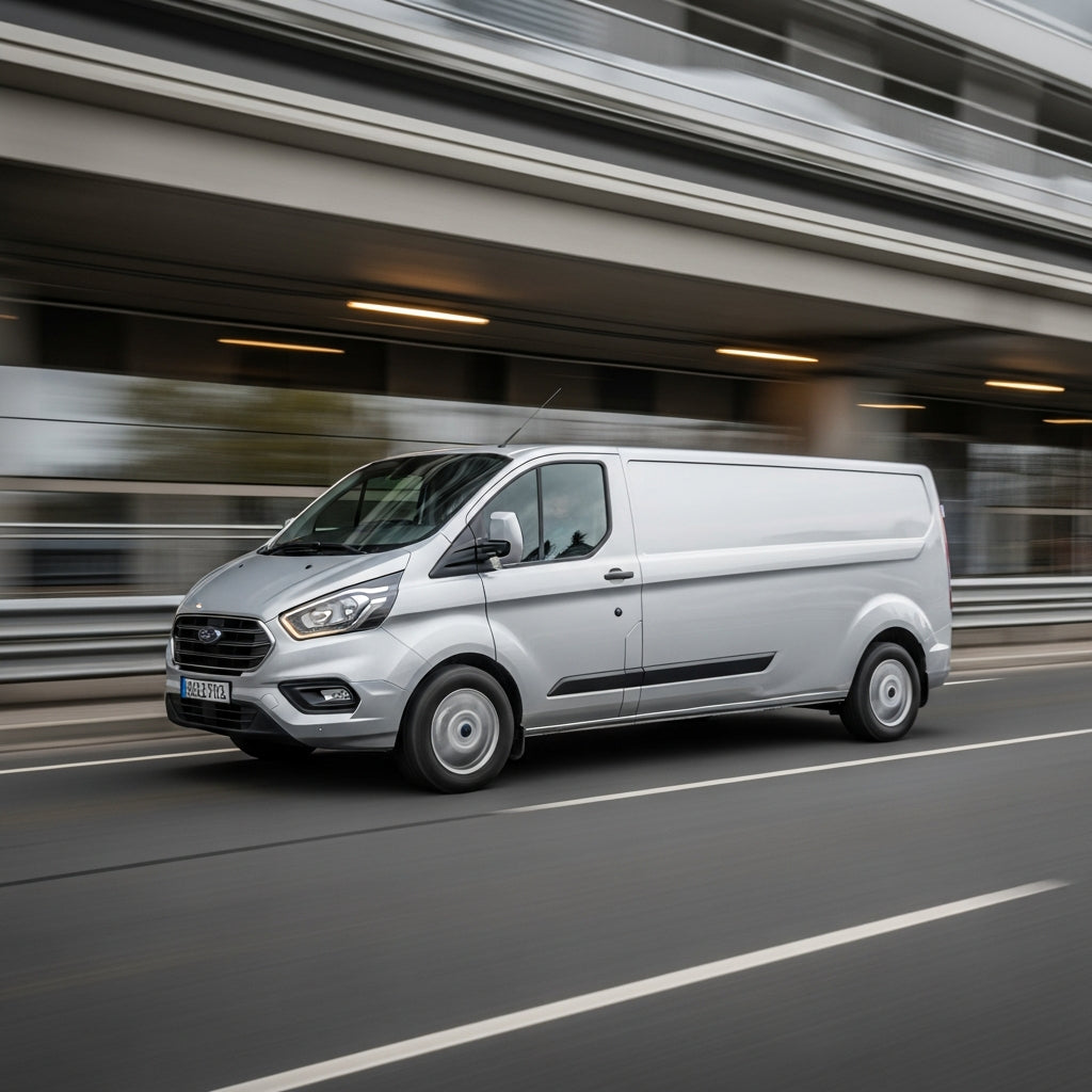 Action Shot: Ford Transit Driving Fast