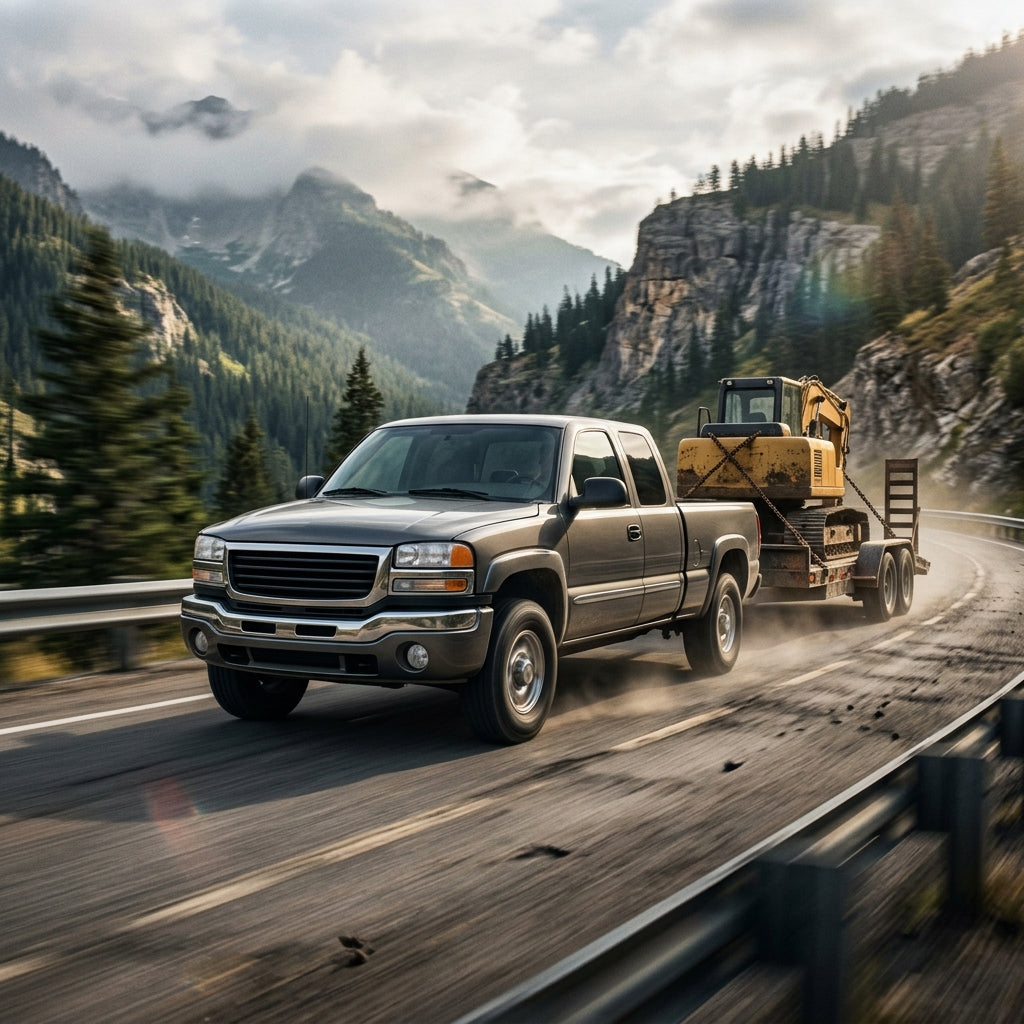 Action Shot: GMC Sierra Driving Fast