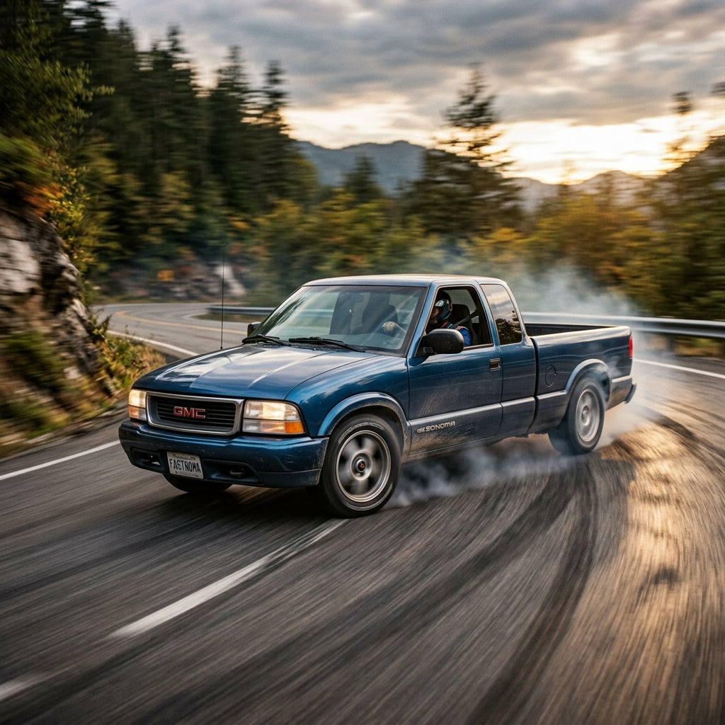 Action Shot: GMC Sonoma Driving Fast