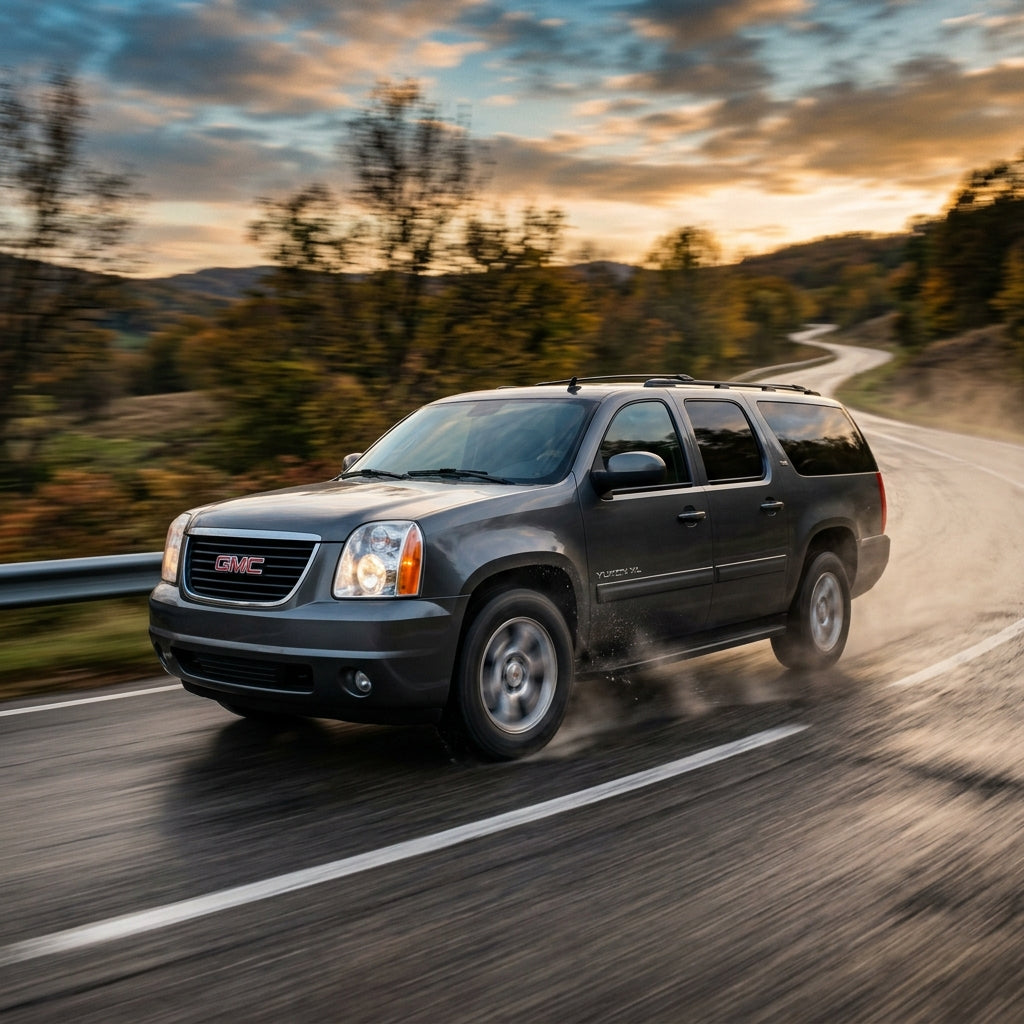 Action Shot: GMC Yukon XL 1500 Driving Fast