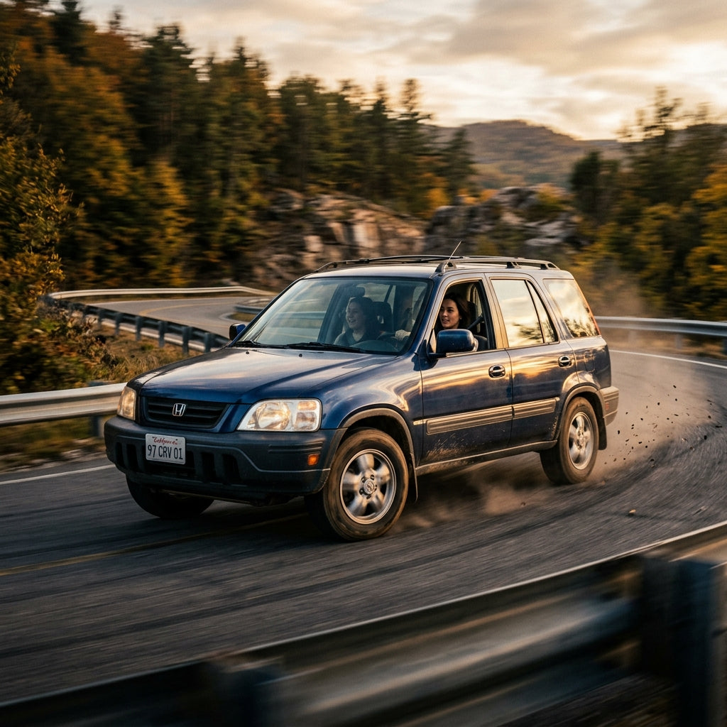 Action Shot: Honda CR-V Driving Fast