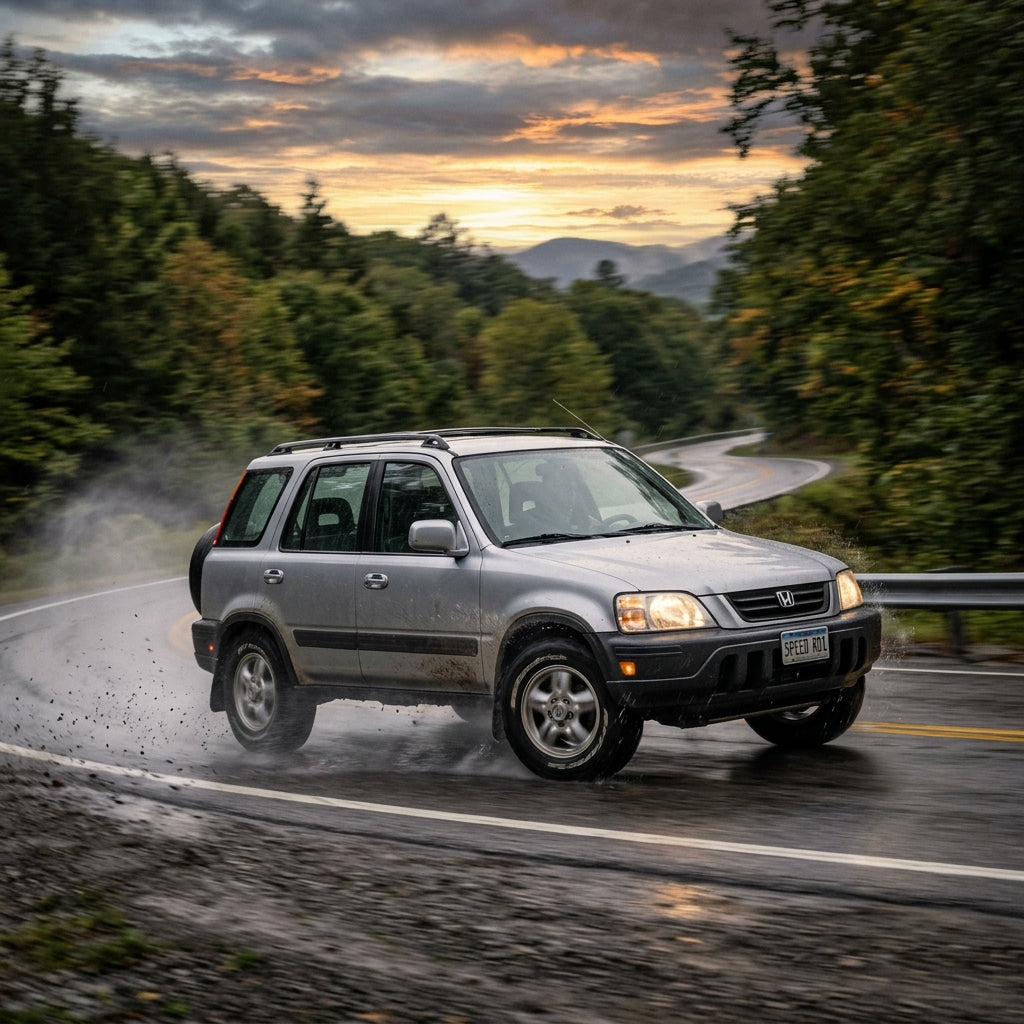 Action Shot: Honda CR-V Driving Fast