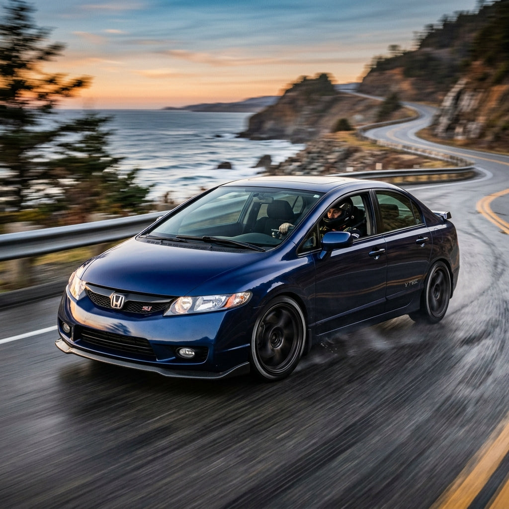 Action Shot: Honda Civic Driving Fast