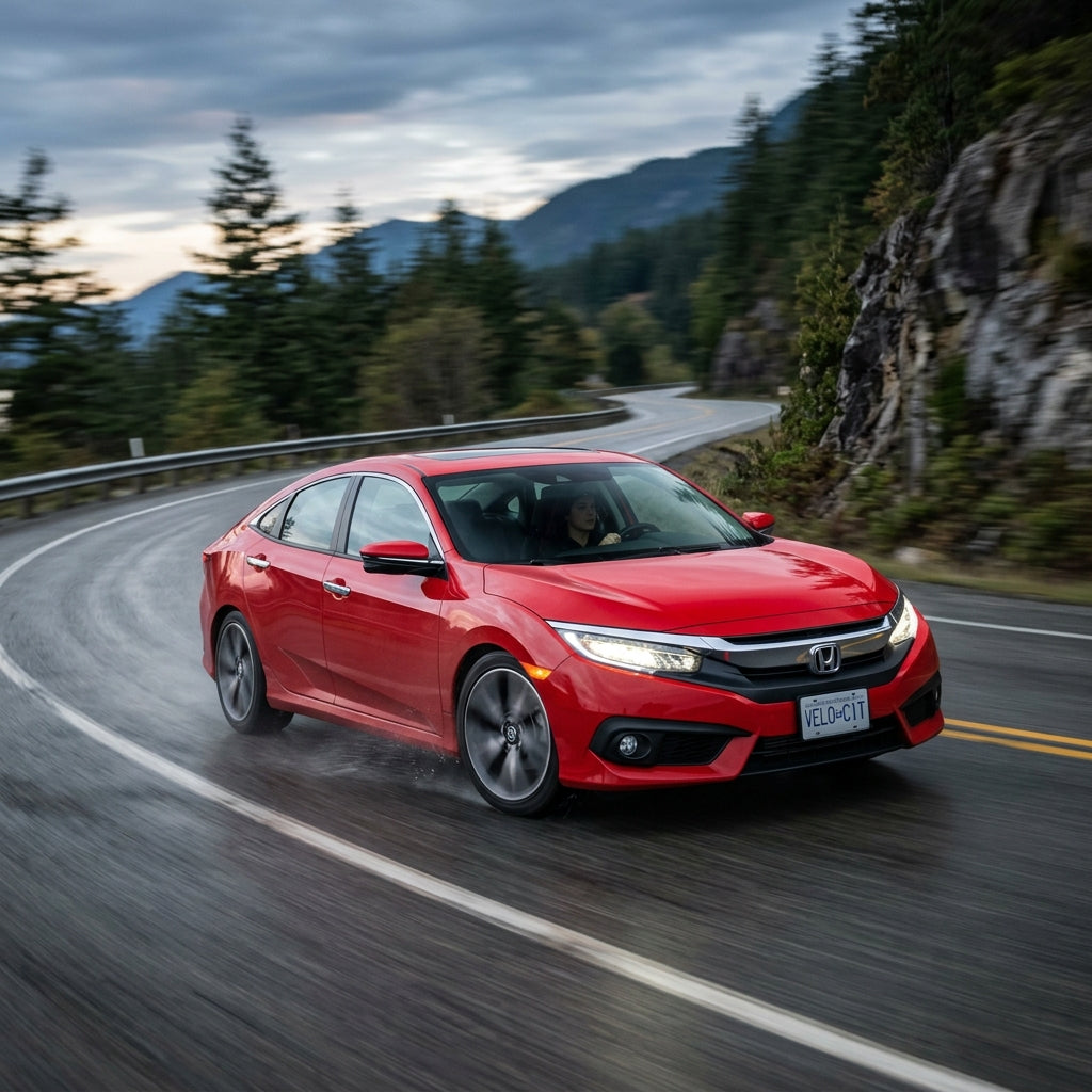 Action Shot: Honda Civic Driving Fast