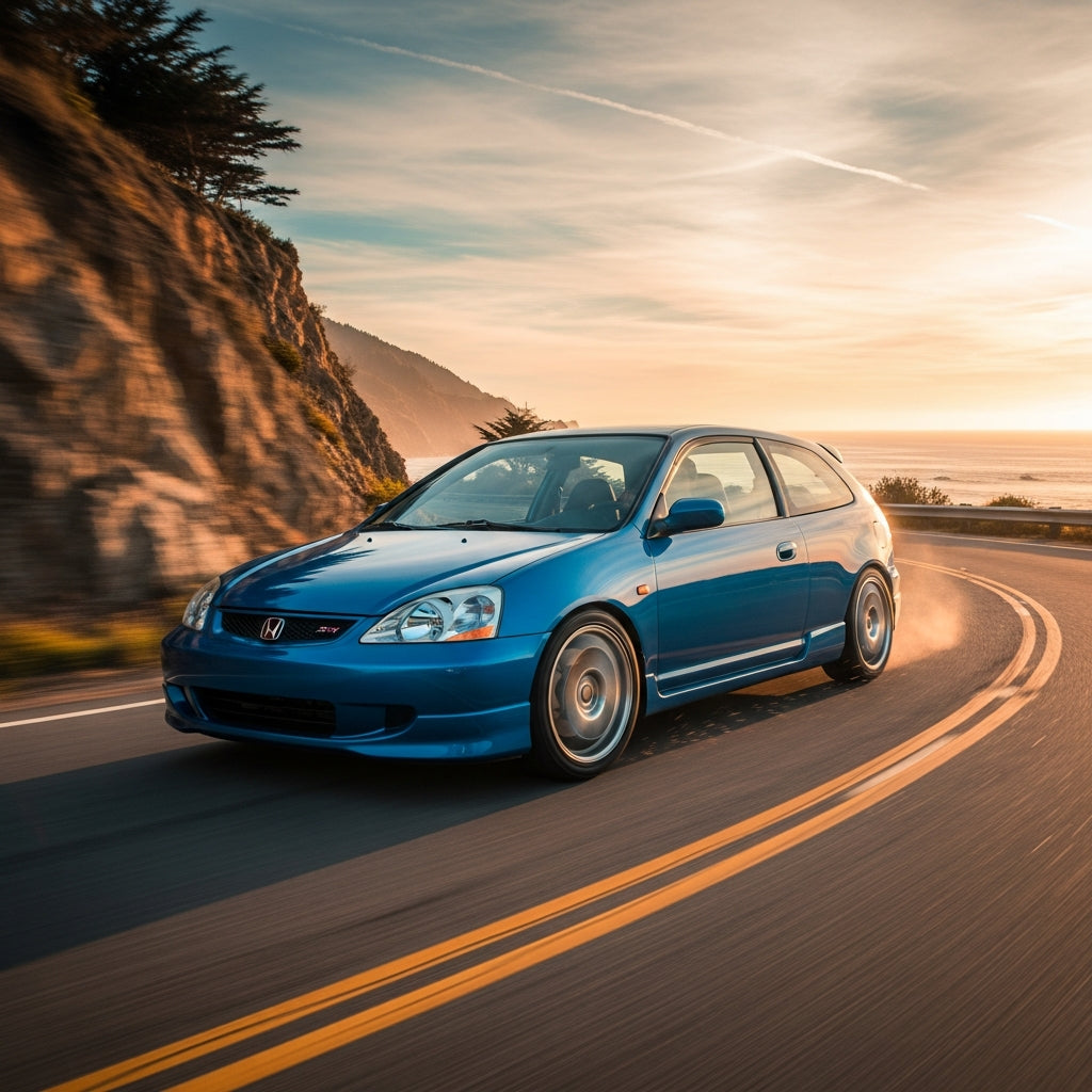 Action Shot: Honda Civic Driving Fast