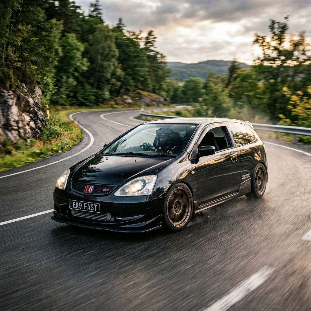 Action Shot: Honda Civic Driving Fast