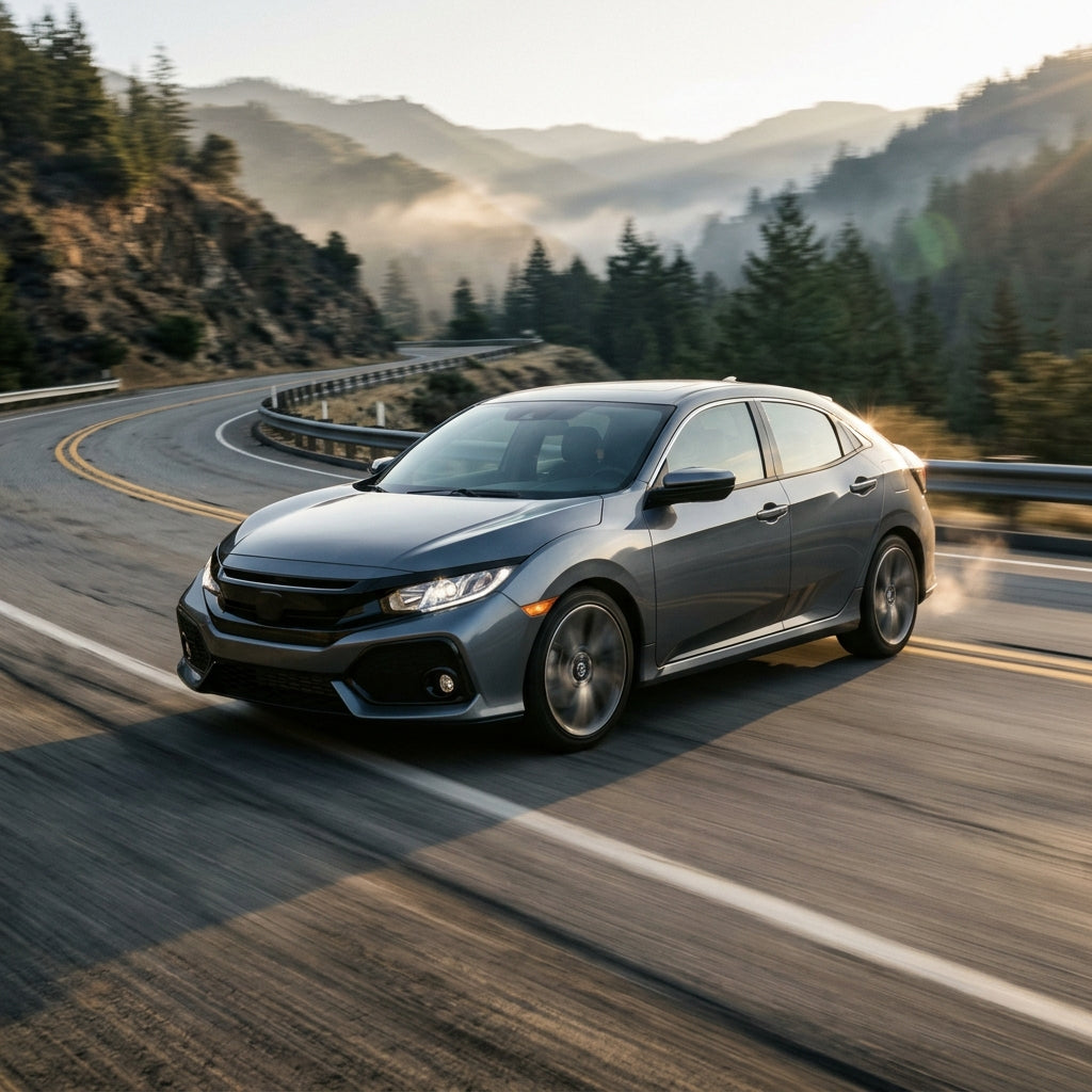 Action Shot: Honda Civic Driving Fast