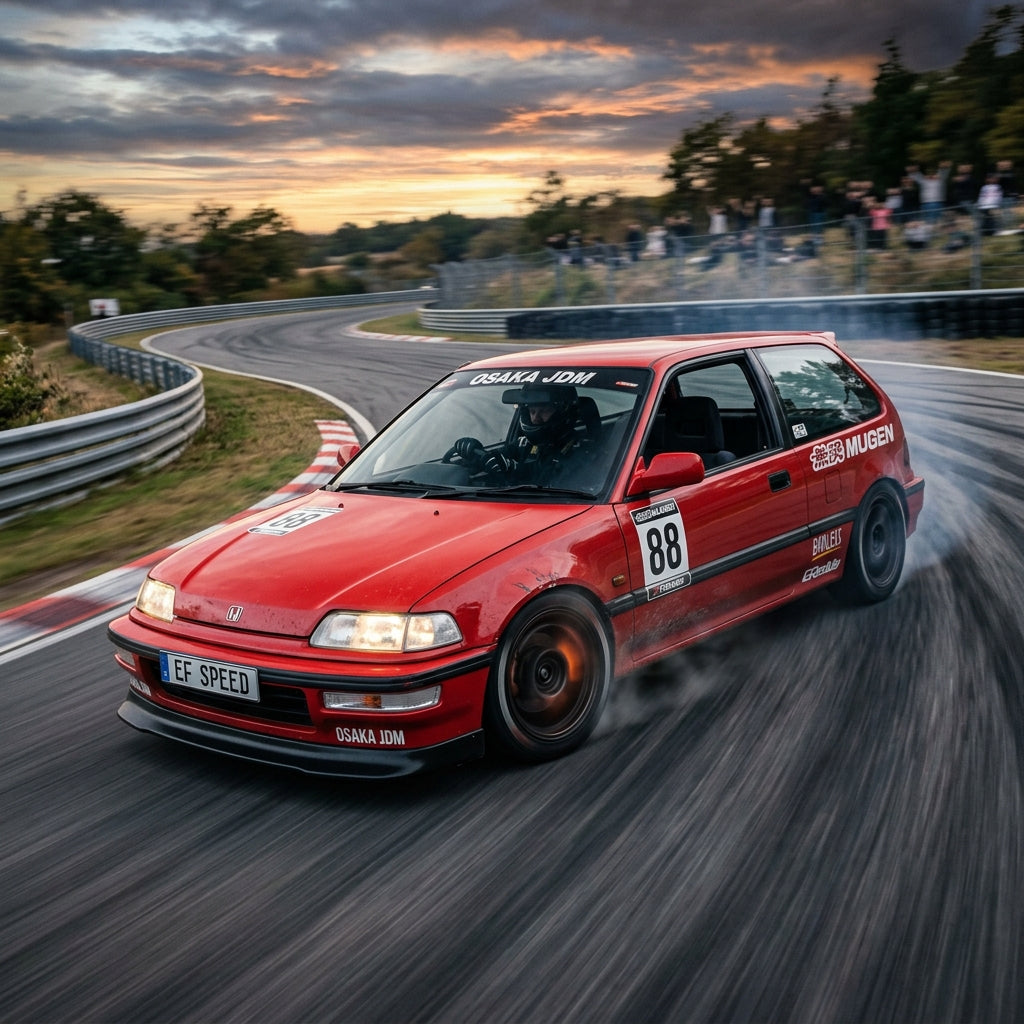 Action Shot: Honda Civic Driving Fast