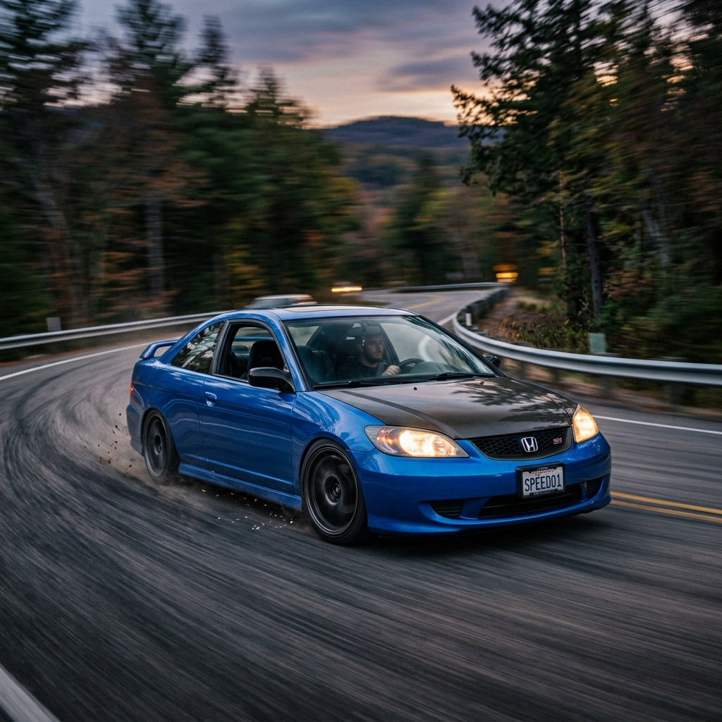Action Shot: Honda Civic Driving Fast