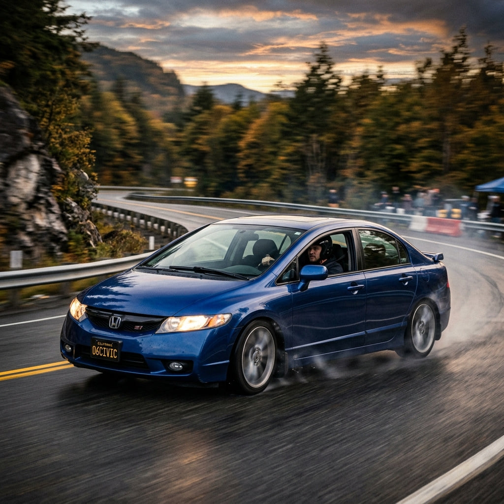 Action Shot: Honda Civic Driving Fast