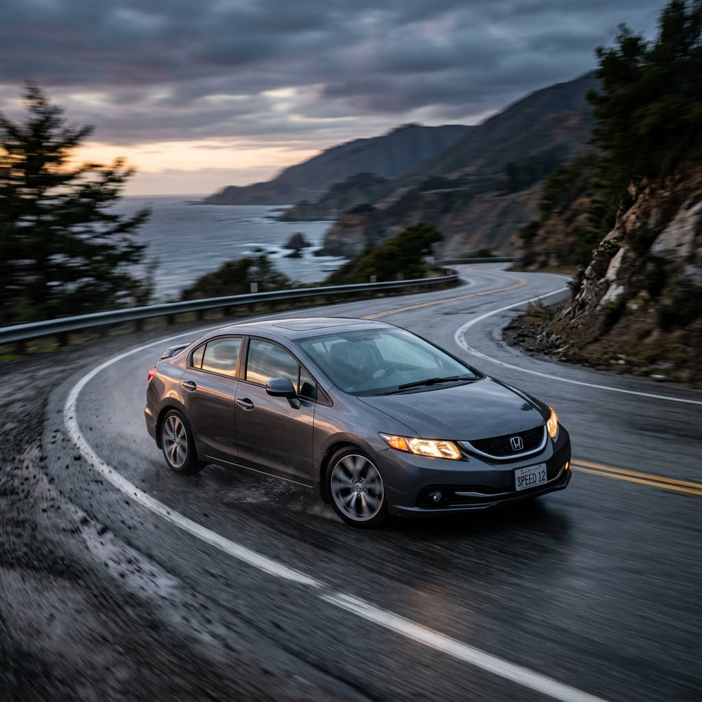 Action Shot: Honda Civic Driving Fast