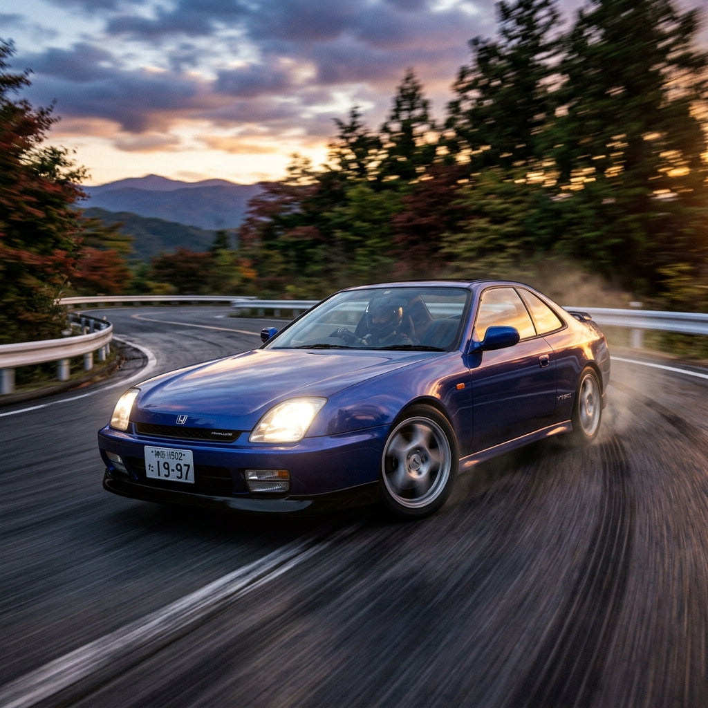 Action Shot: Honda Prelude Driving Fast