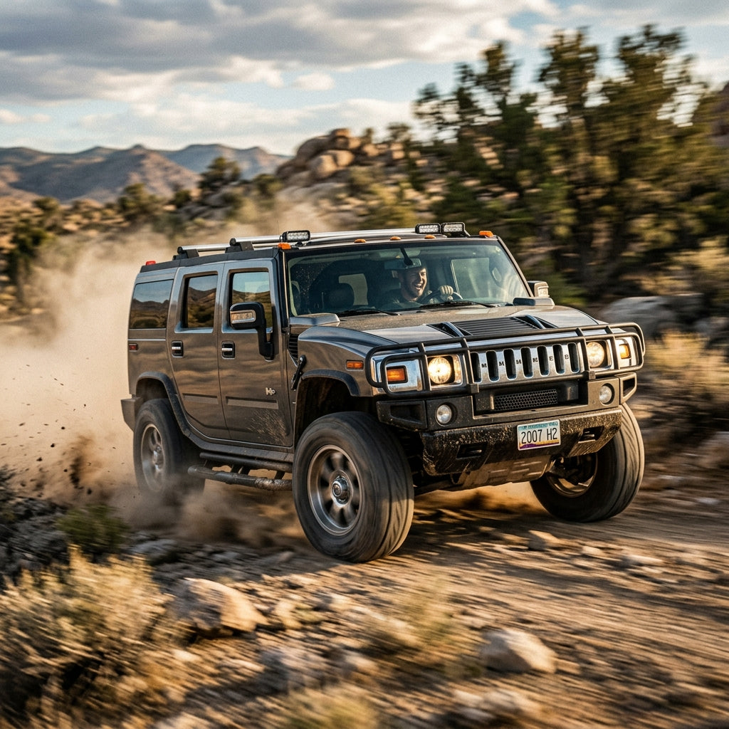 Action Shot: Hummer H2 Driving Fast