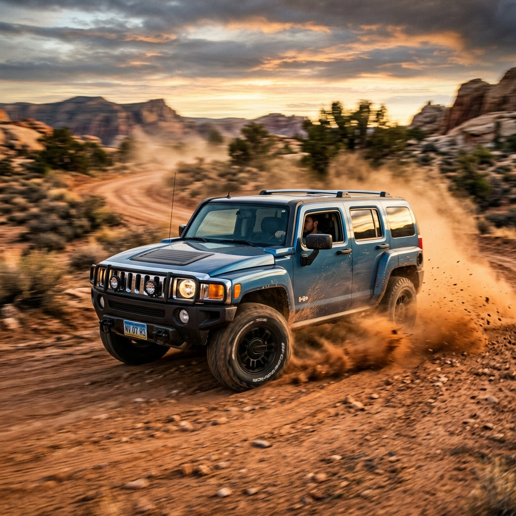 Action Shot: Hummer H3 Driving Fast