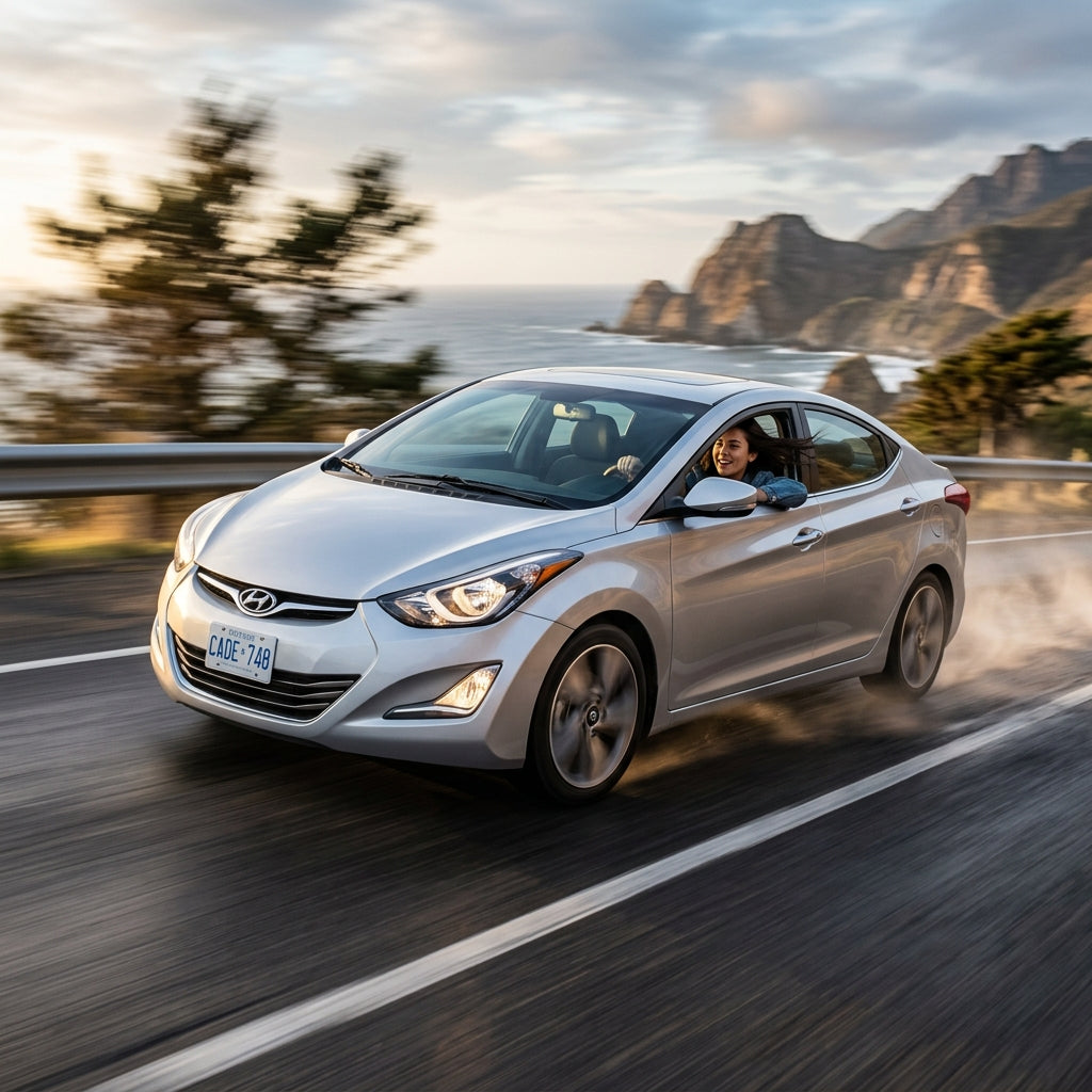 Action Shot: Hyundai Elantra Driving Fast