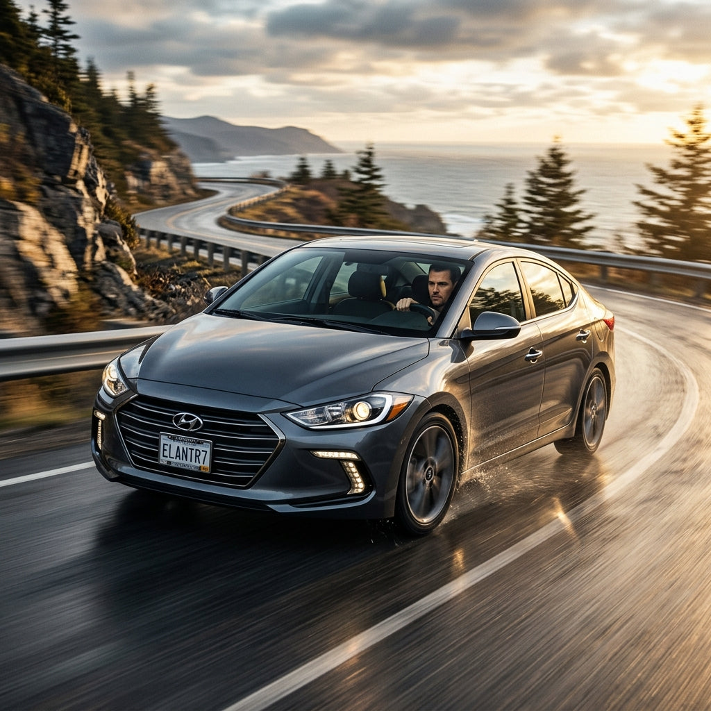 Action Shot: Hyundai Elantra Driving Fast