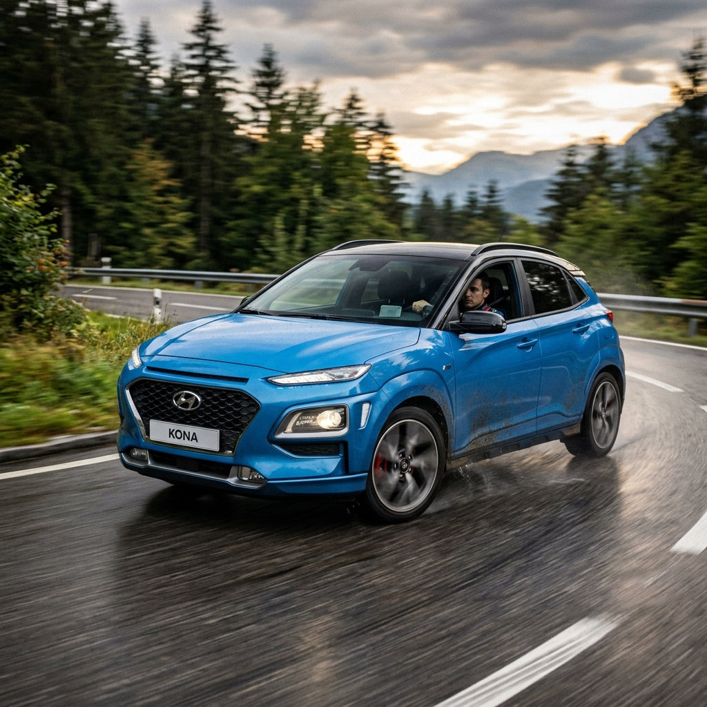 Action Shot: Hyundai Kona Driving Fast