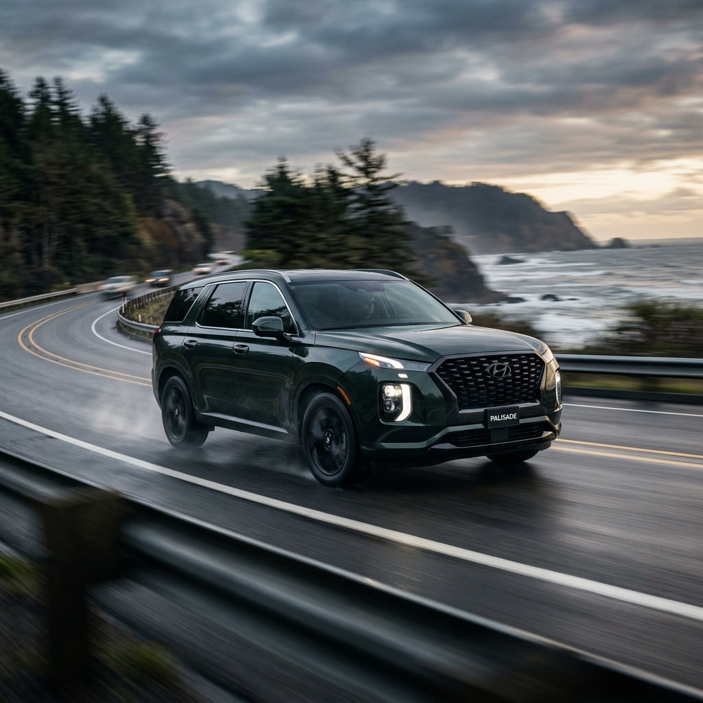 Action Shot: Hyundai Palisade Driving Fast