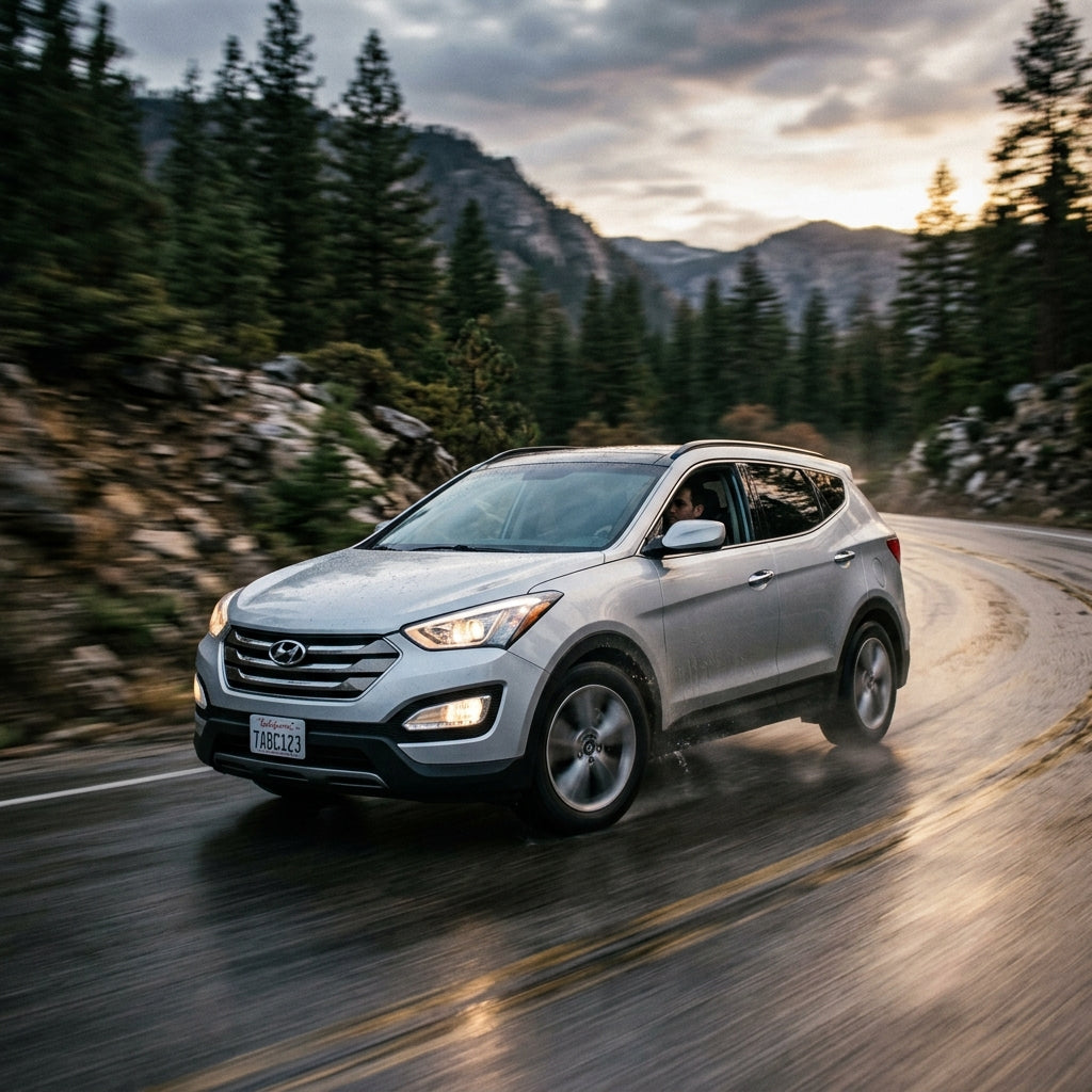 Action Shot: Hyundai Santa Fe Driving Fast