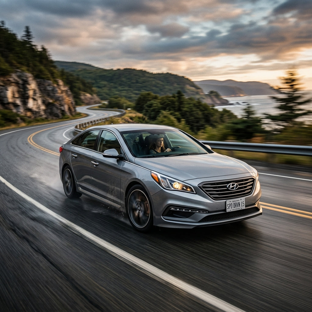 Action Shot: Hyundai Sonata Driving Fast