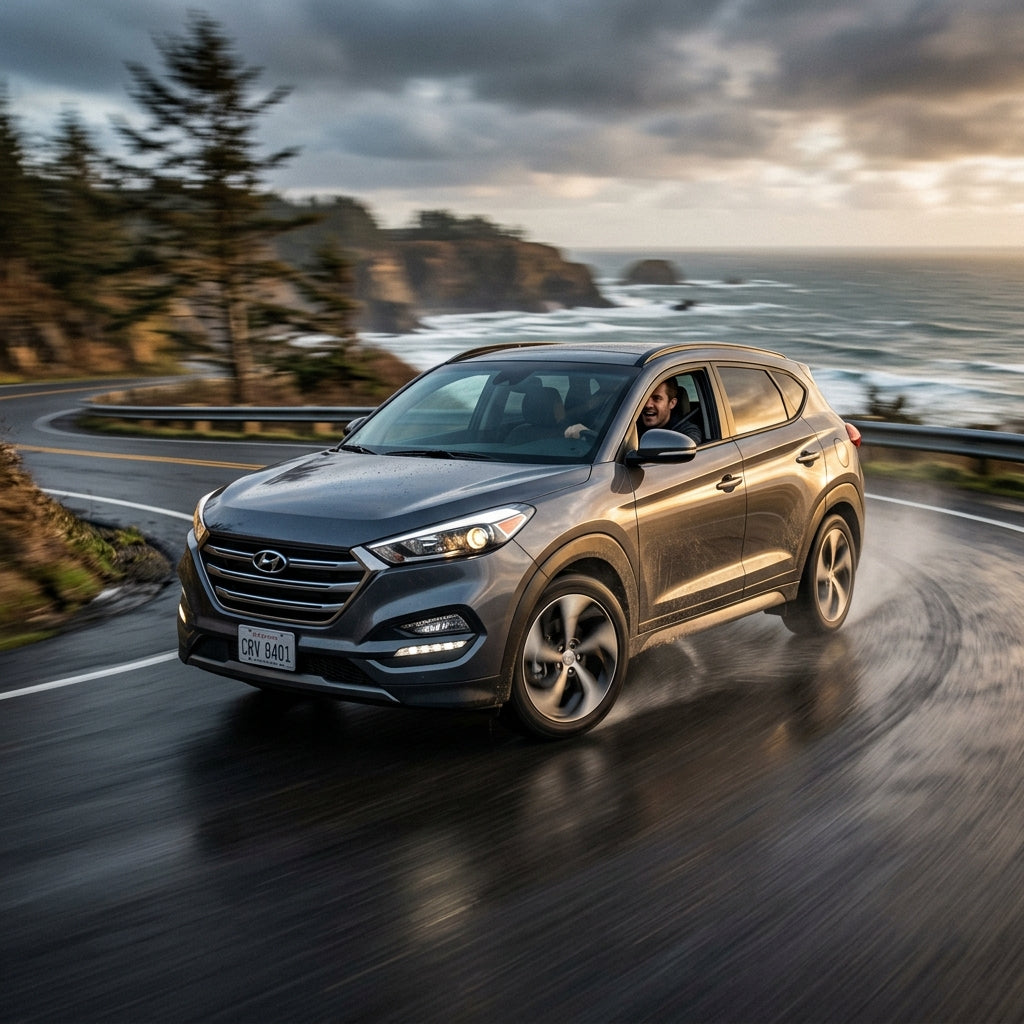 Action Shot: Hyundai Tucson Driving Fast